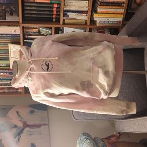Pink Tye dye Hollister hoodie. 🩷🤍🩶 Small